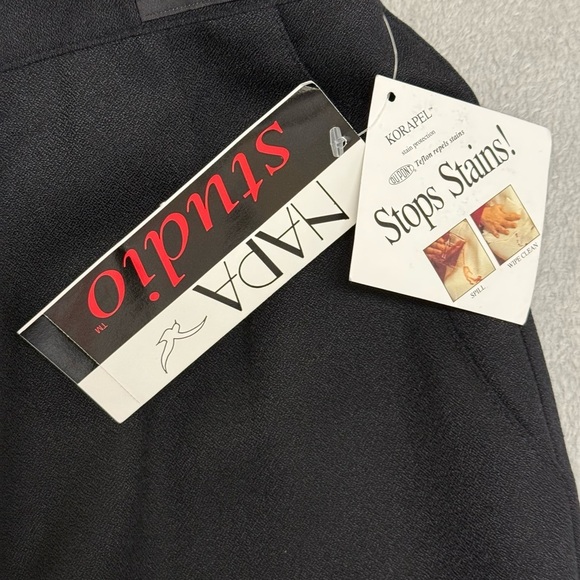 NWT Vintage Napa Studio Black Wool Crepe Trousers – Size 10 Petite, Washable - Picture 12 of 15